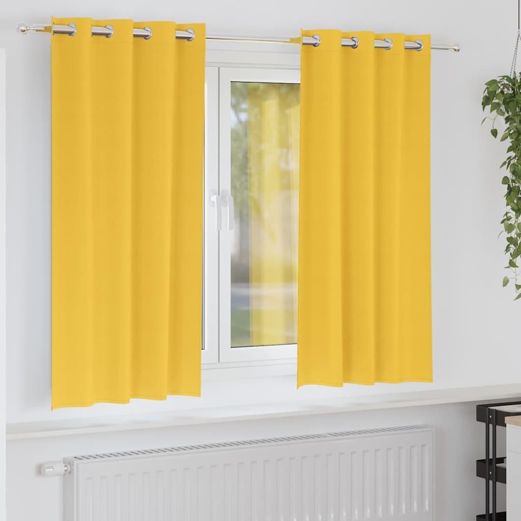 Verdunkelungs-Vorhänge mit Ringen 2 pcs Senfgelb 175 x 140 cm