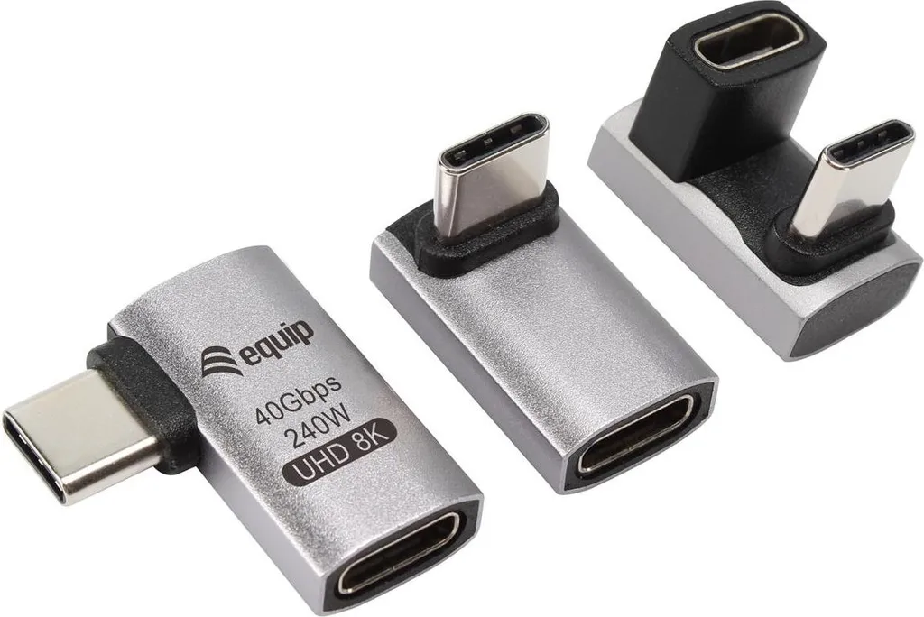 Equip 133478 Pack 3 Adattatori USB-C USB 4.0 40Gbps 240W PD Grigio