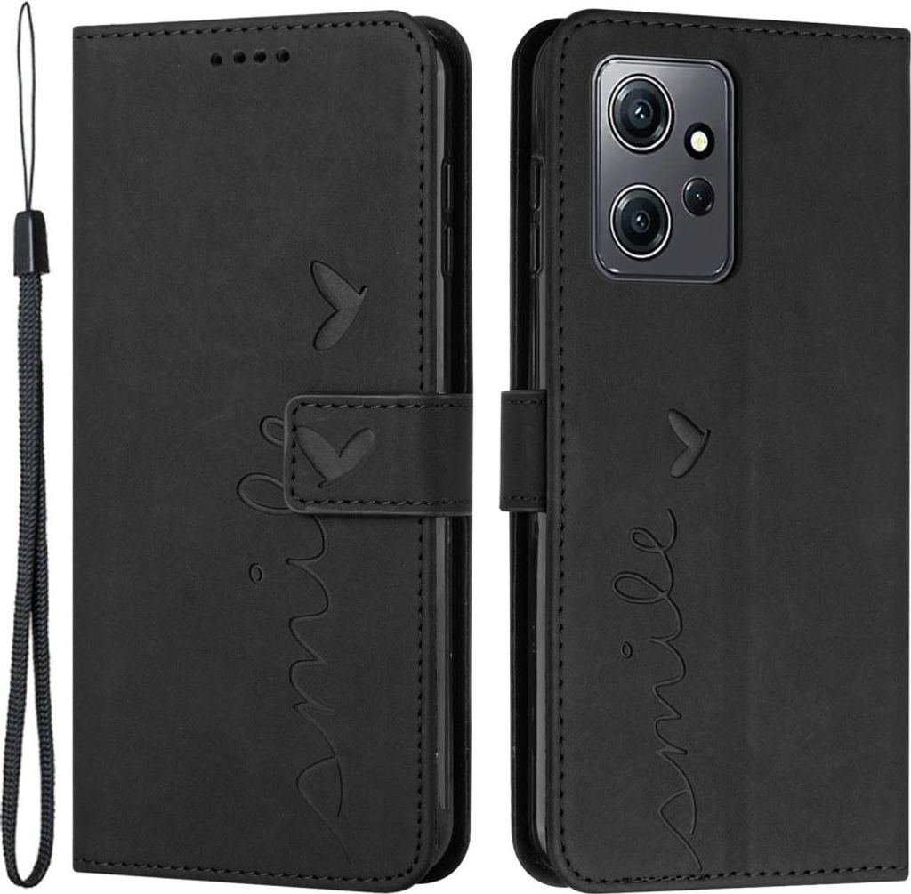 Xiaomi Redmi Note 12 4G Hülle - Coverup Smile Klapphülle - Schwarz