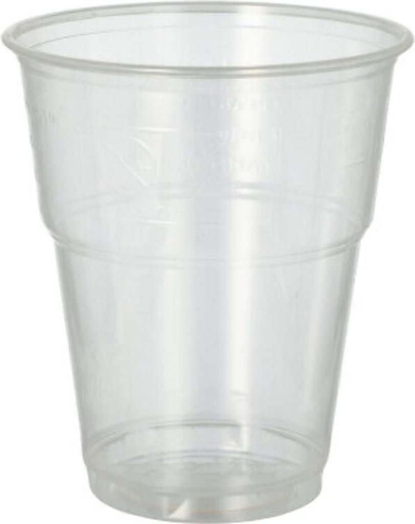 70 Papstar Kaltgetränkebecher, PLA pure 0,3 l Ø 9,5 cm, 11 cm glasklar mit Schaumrand 16174