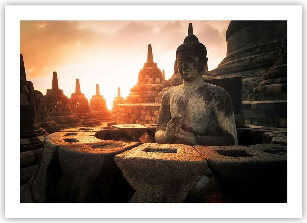 Poster - Poster ohne Rahmen - Buddha Glaube Asien - 70x50 cm - Wand Bild - Wanddeko - Wandbilder - Kunstposter - Wandposter - Bilder - Kunstdruck -...