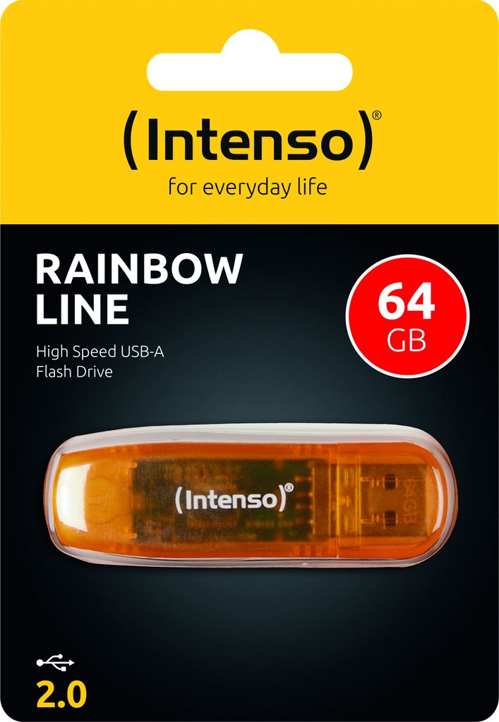 Intenso 3502490 Rainbow LINE Clé USB 2.0 de 64 Go - Orange Image du produit 