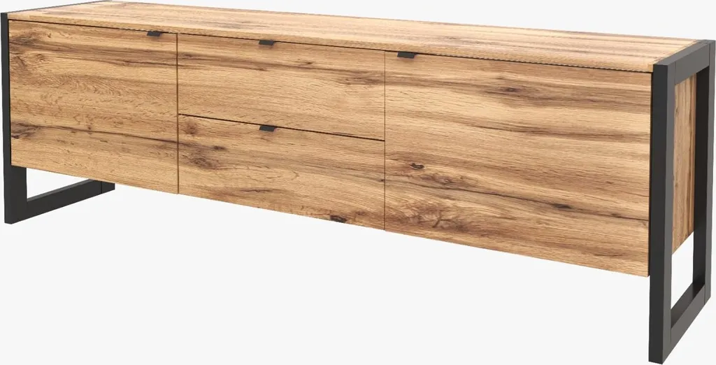 Meuble TV industriel BDW chêne Wotan 160 cm pour grand écran salon