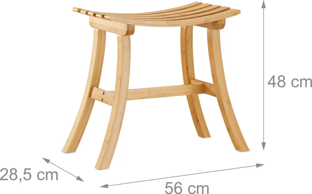 Tabouret en bois marron Relaxdays : Siège d'appoint robuste et compact