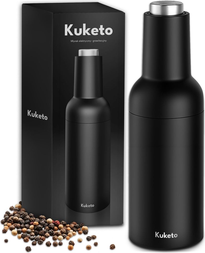 Kuketo | Elektrische Salz- Und Pfeffermühle Schwarz – Produktbild 