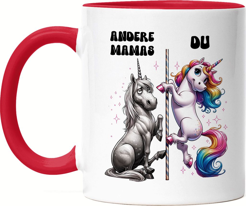 Andere Mamas Du Einhorn Tasse Rot Mama Spaß Lustig Weihnachten