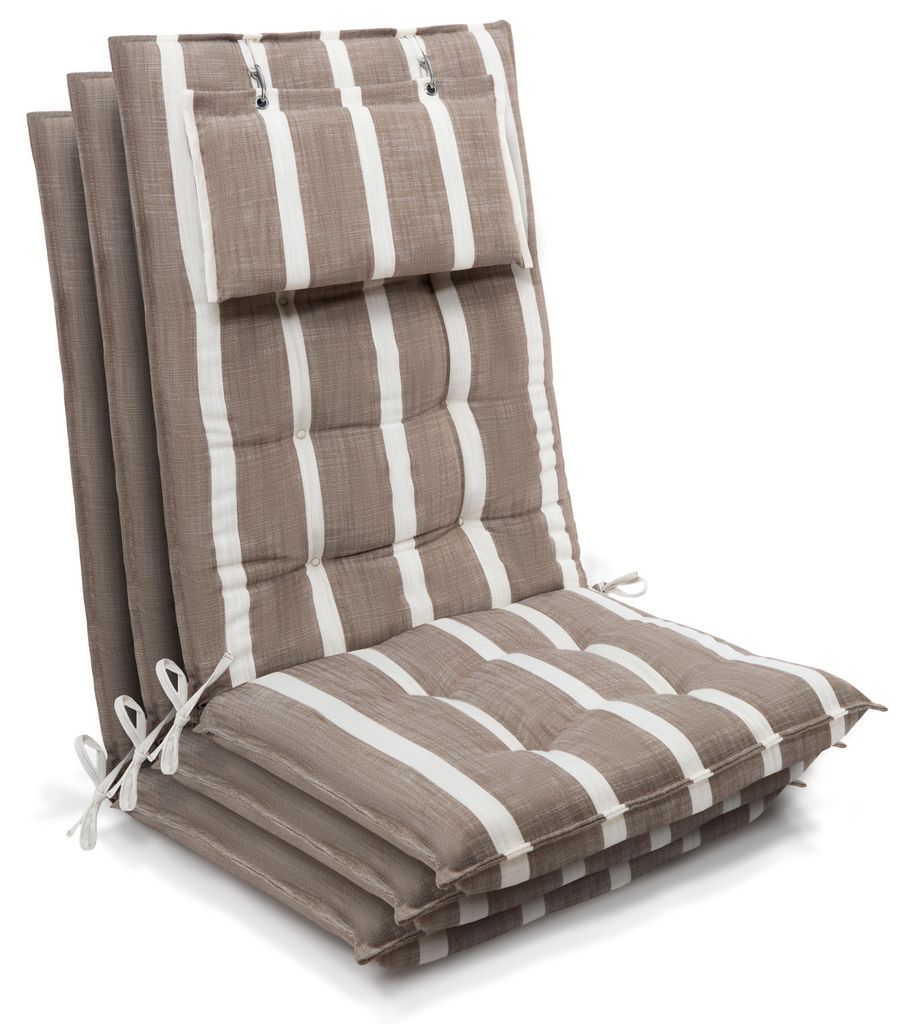 Beautissu 3er Set Sun-HL Hochlehner Auflage 120x50x8cm Produktbild 
