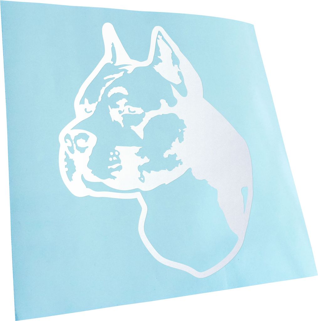 Kiwistar - Autoaufkleber - American Staffordshire Terrier - Mattweiss - 60x46cm - Aufkleber für Auto, Laptop, Fahrrad, LKW, Motorrad mehrfarbig JD...