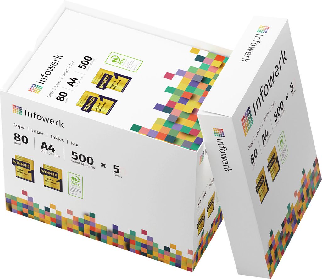 Papír do tiskárny Infowerk kopírovací papír 2500 listů 5 x Obrázek produktu 2