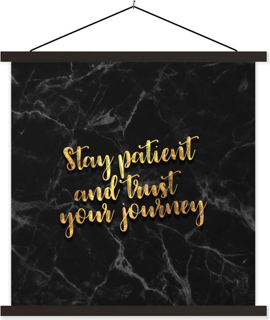 MuchoWow Textilposter Zitate - Motivation - Schwarz - Marmor 40x40 cm mit schwarzem Rahmen - Fotos