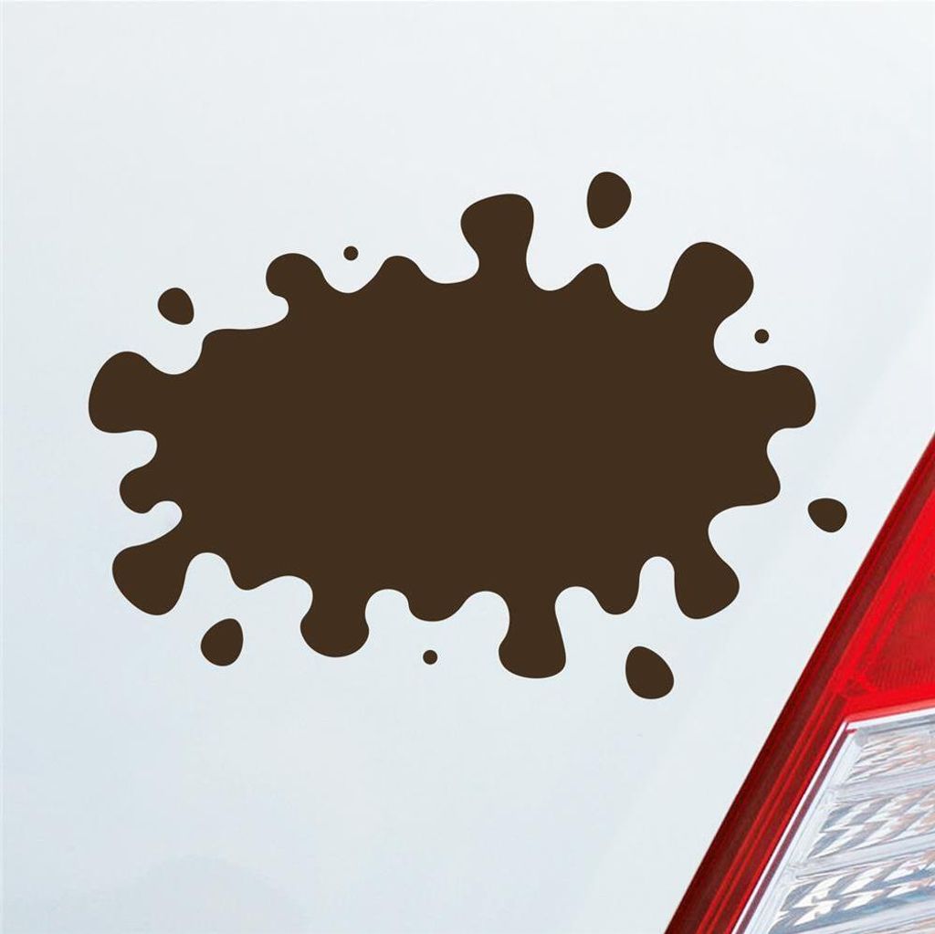 Auto Aufkleber Farbkleks Splash 14x10 cm Braun Sticker Heckscheibenaufkleber
