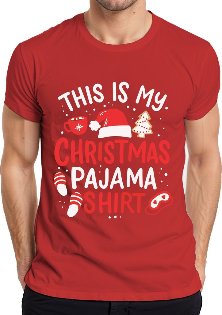This is my Christmas Pajama Shirt Weihnachtsmütze - Weihnachten Xmas Christmas Herren T-Shirt, Rot, XXL
