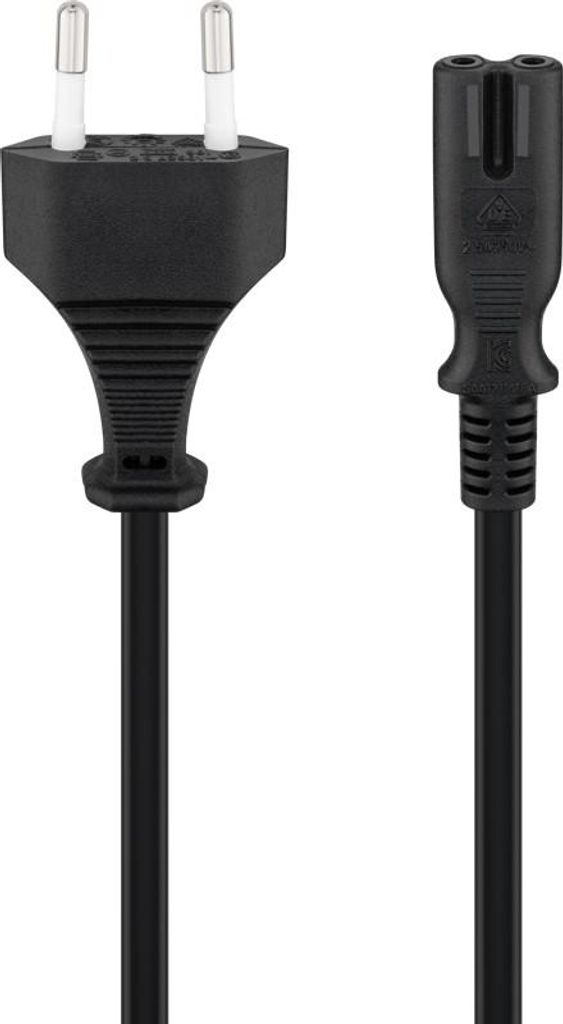 Goobay 97359, 0,5 m, CEE7/16, C7 zviazané, 250 V Obrázok produktu 