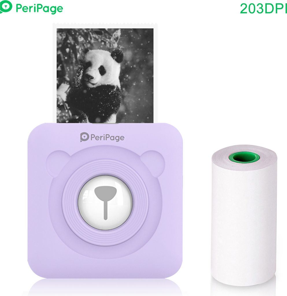 PeriPage Mini Pocket Etikettendrucker Labelprinter Thermodrucker Papierdrucker mit Bluetooth-Verbindung, Lila