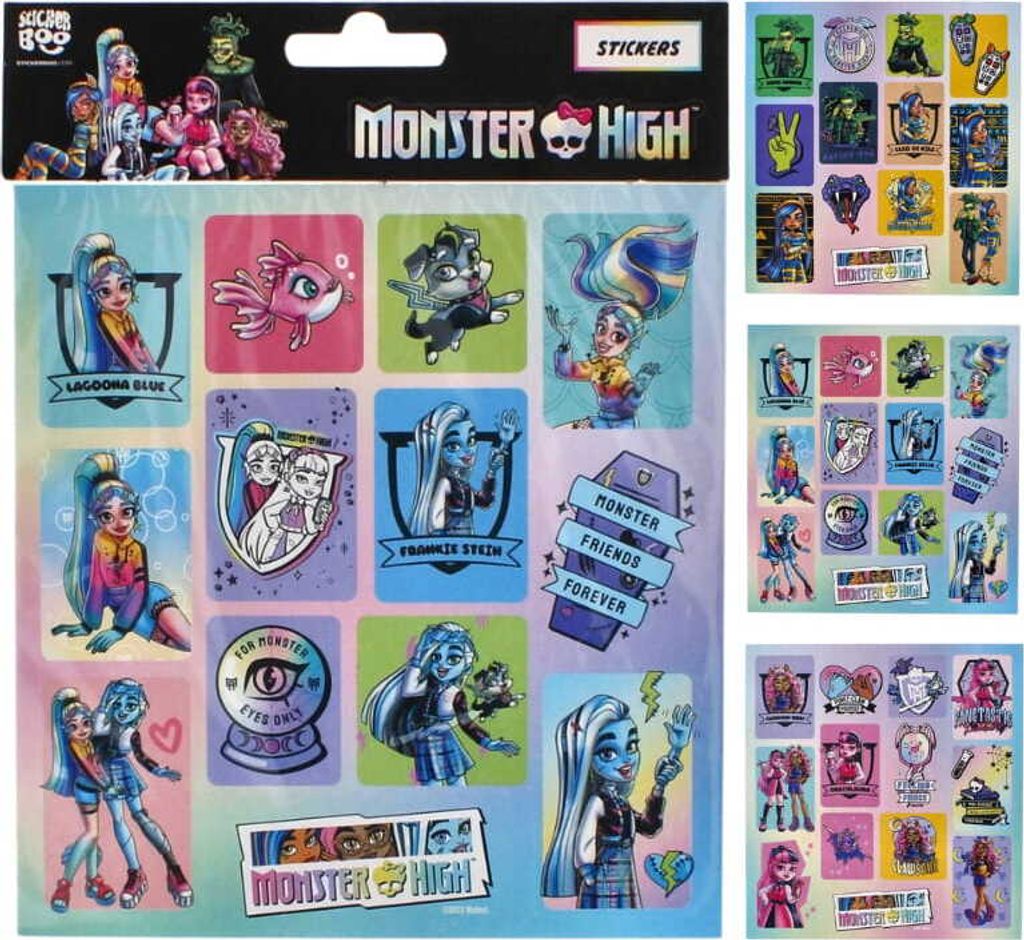 Monster High, set van 3 stickerborden, 36 stickers Productafbeelding 