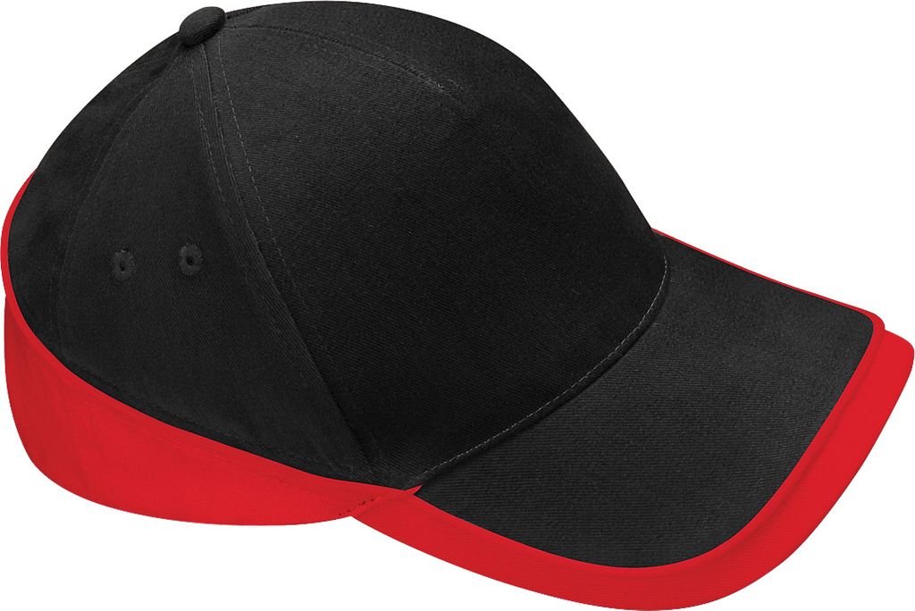 Beechfield Uni Baseballkappe Teamwear Competition RW223 (Einheitsgröße) (Schwarz/Rot)