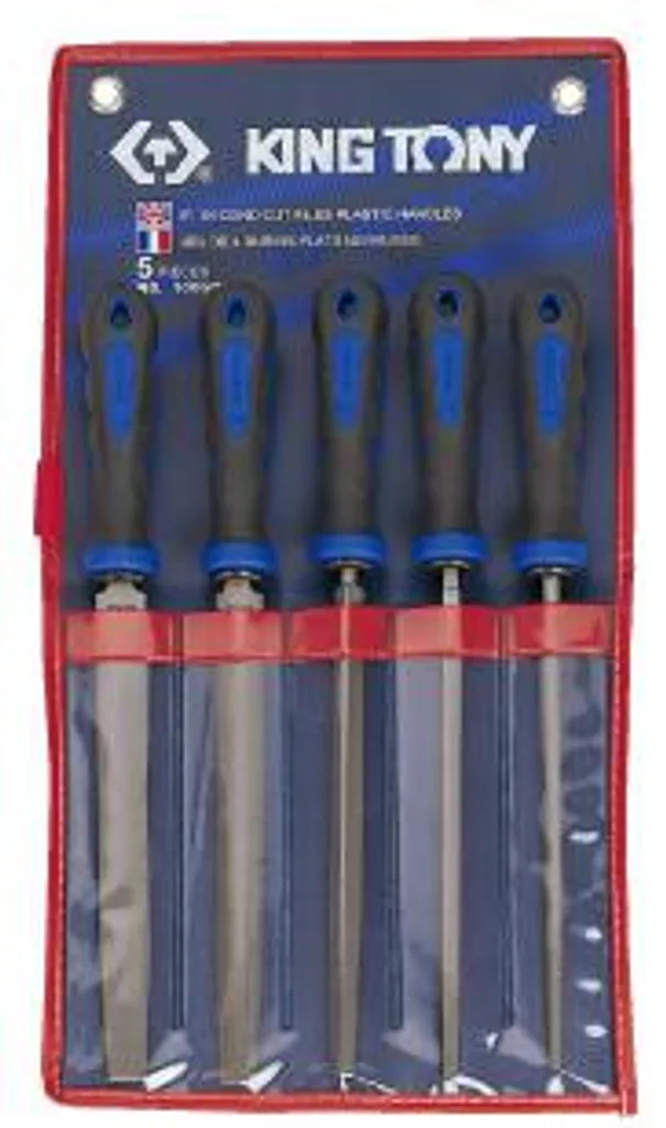Assortiment de 5 limes d'atelier 200mm avec manches ergonomiques confort