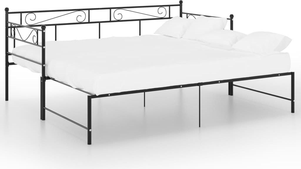 "2026 Aktion"Bettgestell/Tagesbett - CLORIS - Einzelbett - Ausziehbar Schwarz Metall 90x200 cm - Einfache Montage - - DEMöbel3758934