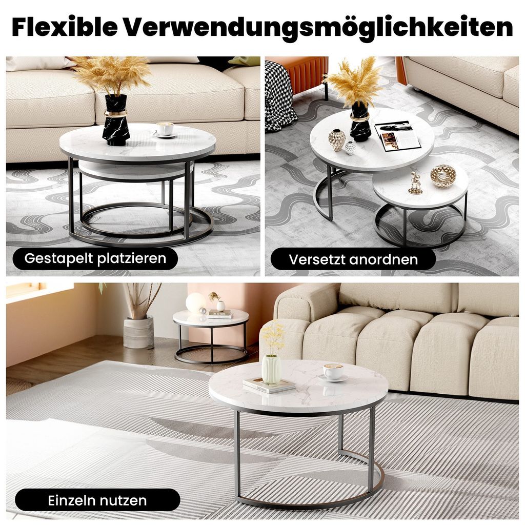 MODFU 2er-Set Couchtisch Satztisch Beistelltisch Produktbild 4