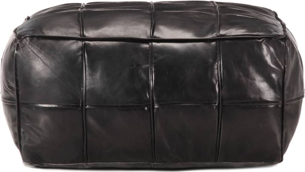 vidaXL Pufa czarna 60 x 60 x 30 cm Prawdziwa kozia skóra Zdjęcie produktu 