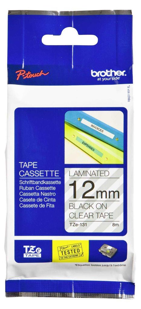 A product package for Brother TZE-131 label tape.