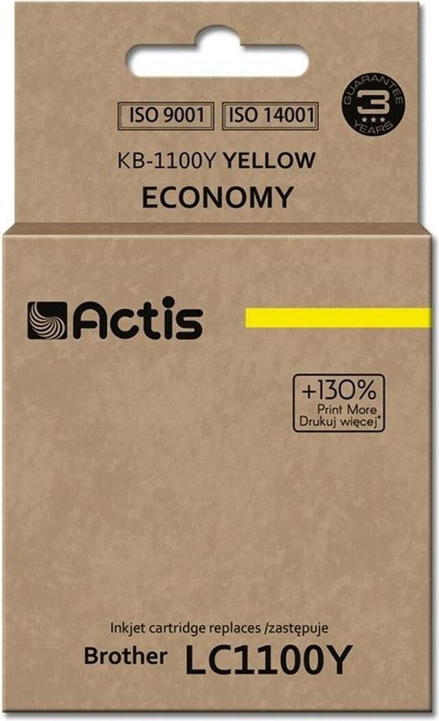 Actis KB-1100Y Tinte (Ersatz für Brother LC1100Y/LC980Y; Standard; 19 ml; gelb)