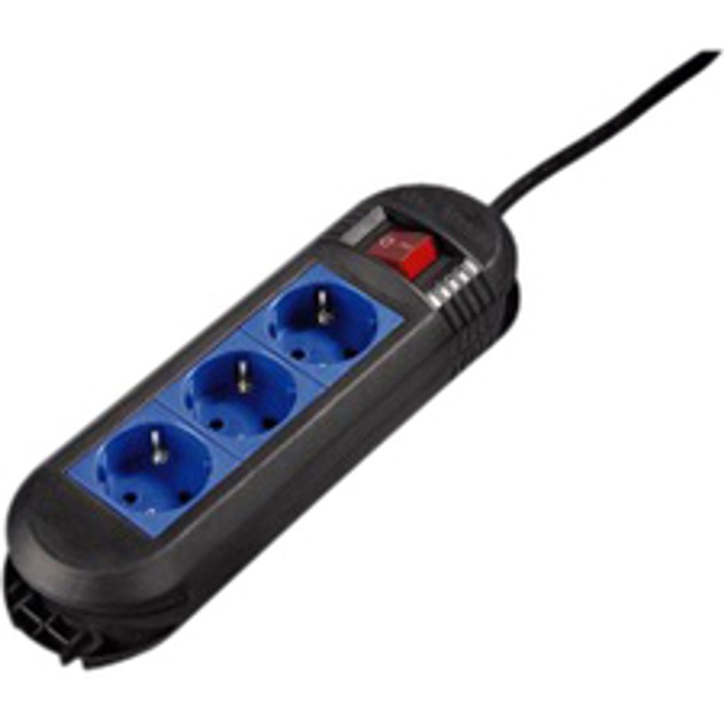 Steckdosenleiste, Colour, 3Fach, Blau