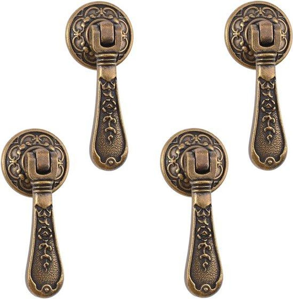 Antike Haken mit 4 Metallknöpfen - Vintage für Möbel - Dekorativ und praktisch