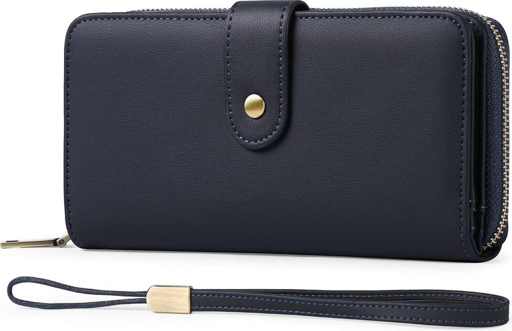 Geldbörse Damen Gross - Portemonnaie Damen Gross Mittelgroß Geldbeutel Damen Portmonee Damen Leder Große Kapazität - mit RFID Schutz 14 Kartenf...