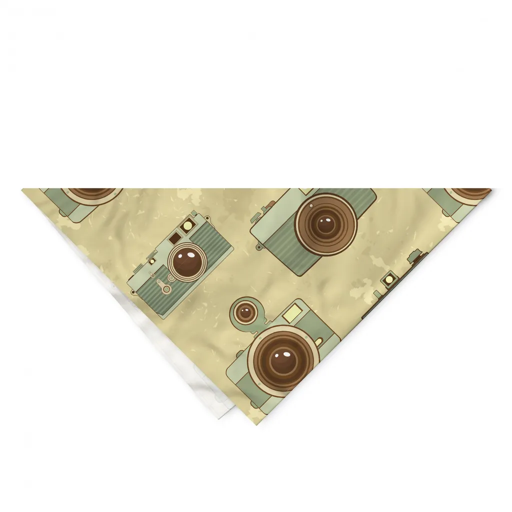 Accessorio Cane ABAKUHAUS Bandana Vintage 40x40 Lavabile Verde Marrone