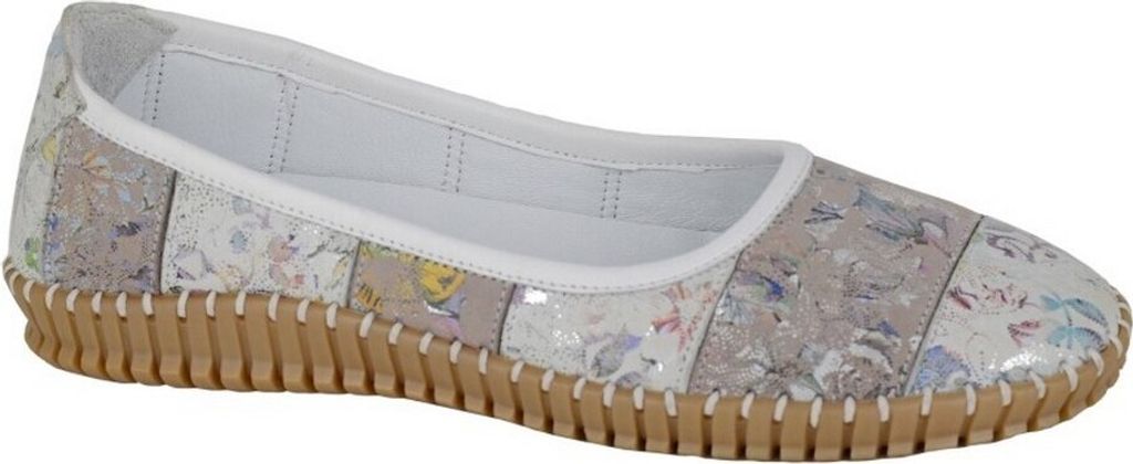 Mod Comfys - Damen Freizeitschuhe, Floral, Leder DF2282 (40,5 EU) (Grau/Rosa)