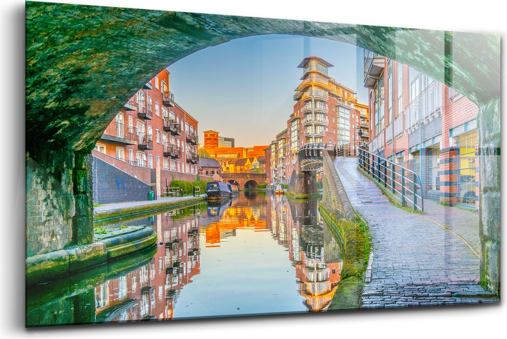 Bilder auf glas - Einteilig - Wanddekoration - Glas Bilder - 120x60 - Sonnenuntergang im Zentrum von Birmingham, England
