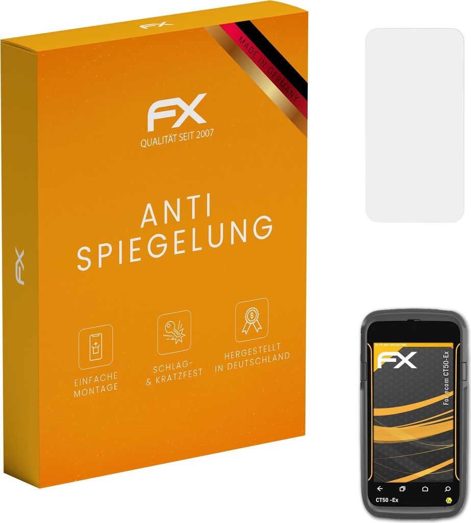 atFoliX FX-Antireflex 2x Schutzfolie kompatibel mit ecom CT50-Ex Displayfolie