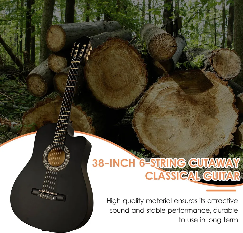 Guitare classique acoustique 6 cordes cutaway avec pack complet débutant - 3