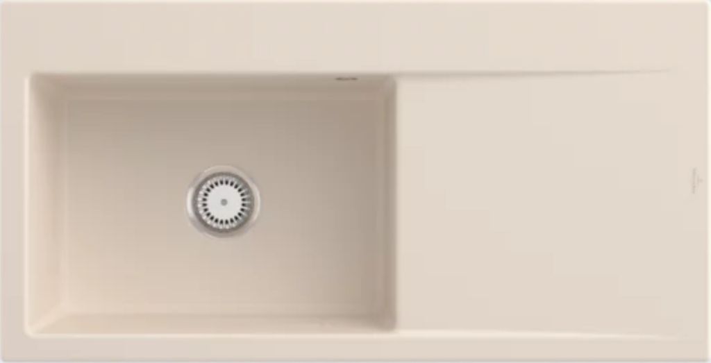 V&B Spüle Subway Style 60 li, m Abl.garn, Hand., ivory CeramicPlus