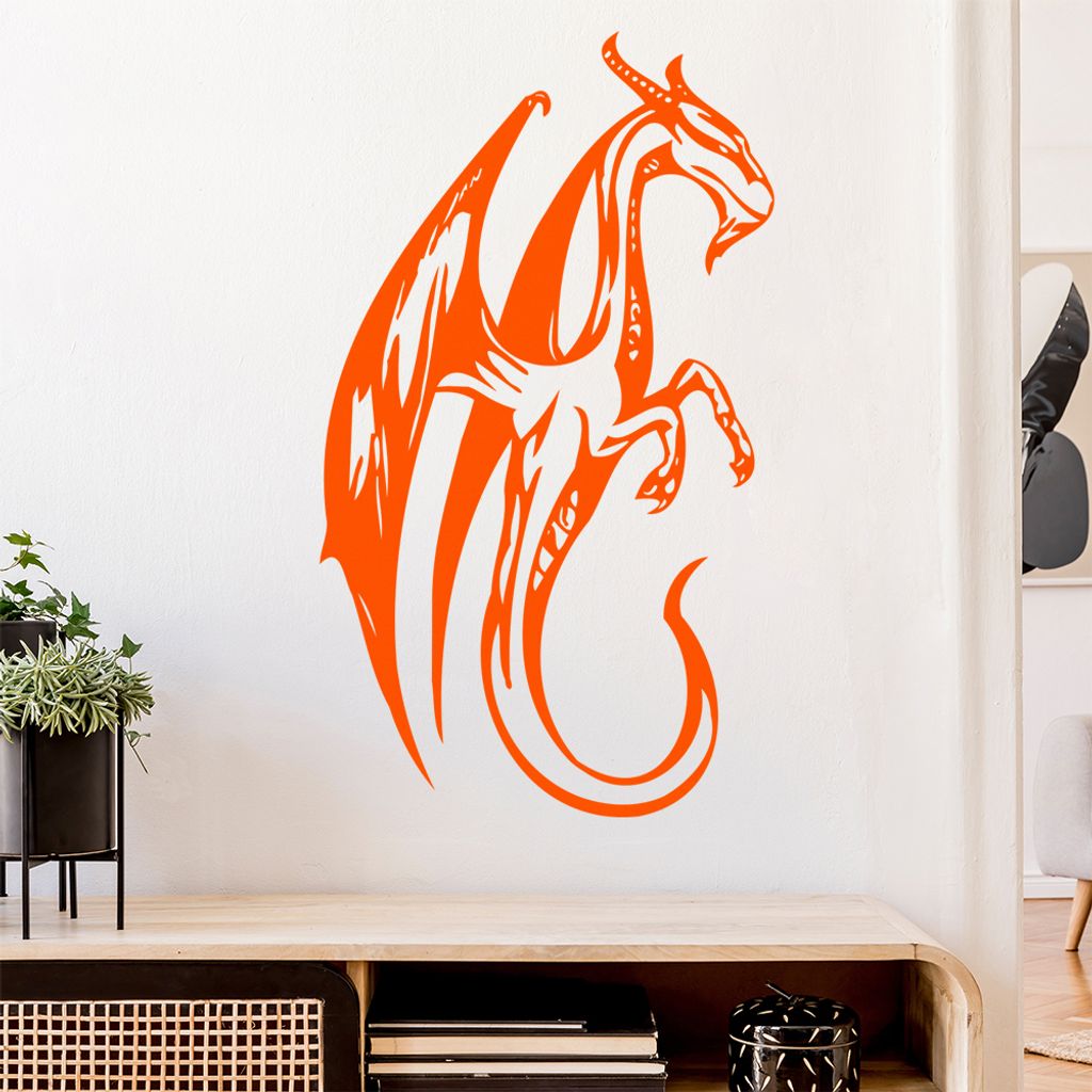 Mystischer Drachen Wandtattoo in 6 Größen - Wandaufkleber Wall Sticker - Dekoration, Küche, Wohnzimmer, Schlafzimmer, Badezimmer