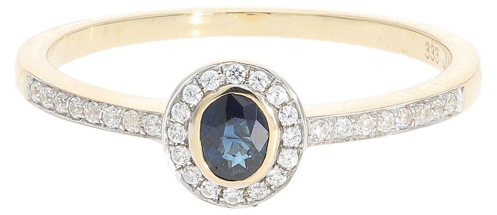 JuwelmaLux Ring 333 Gold mit Saphir und Zirkonia JL10-07-2676 54