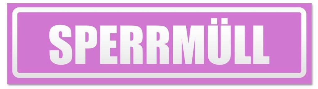 Kiwistar - Autoaufkleber - Flieder - 20 x 5,3 cm - Sperrmüll invertiert - Hinweis Aufkleber Sticker für Auto, Kfz, Fahrrad, PKW, LKW