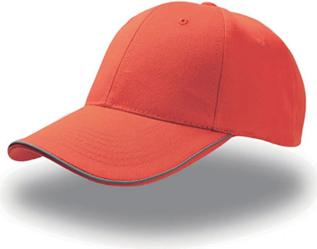 Atlantis REFL | Damen Reflect 6-Panel-Cap / Chiusura con fibbia - Colore: Rosso - Taglia: Unica