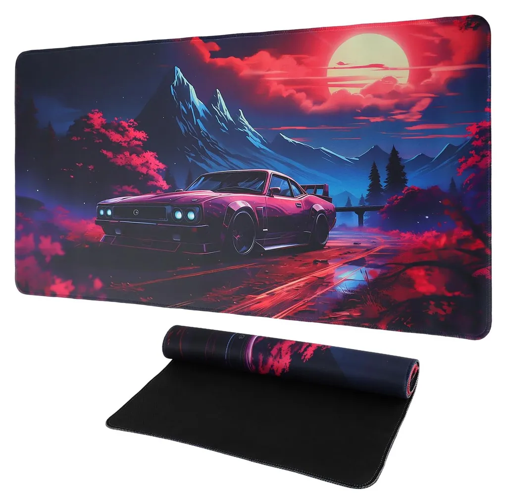 Tapis de souris gaming XXL 900x400 mm noir antidérapant pour PC