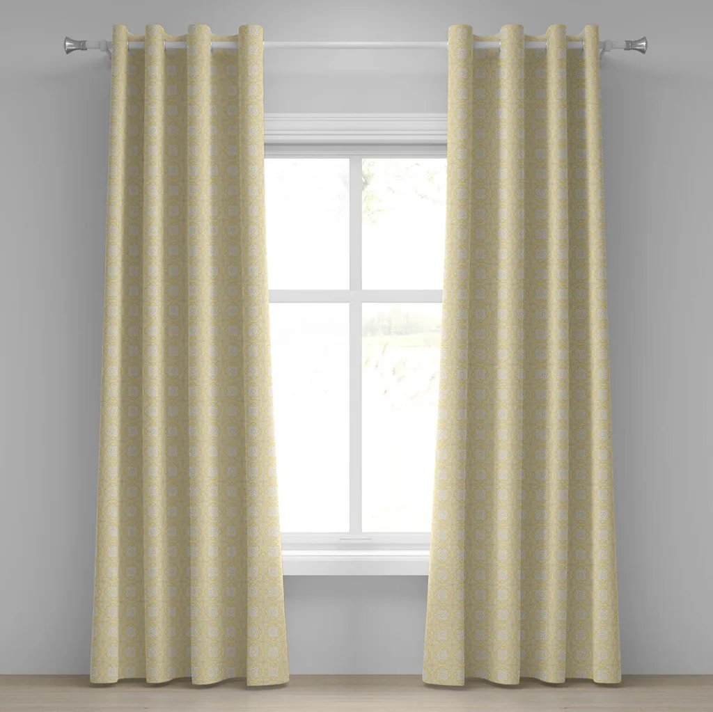 Tenda ABAKUHAUS Quatrefoil Girih 280x245 Giallo Senape - Design Etnico
