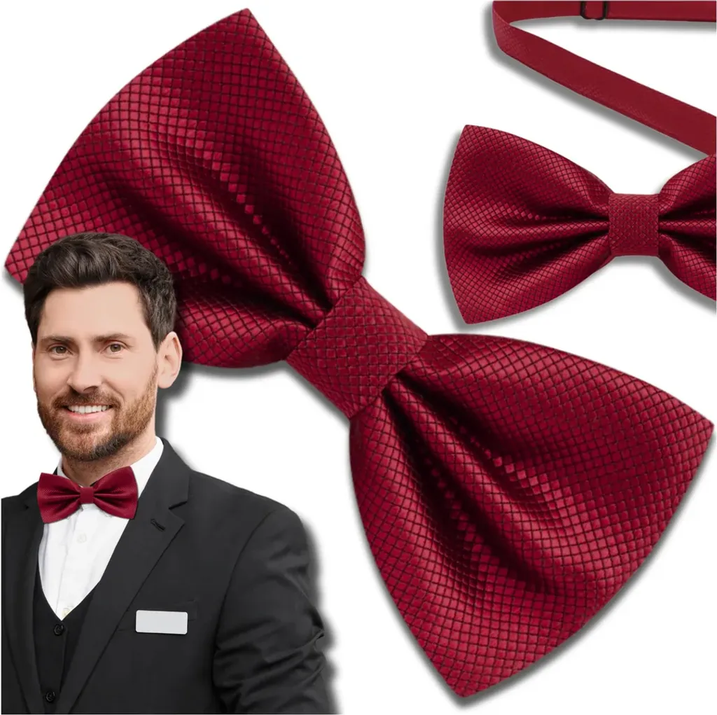 WANYING Uomo Papillon Pre-annodato con Chiusura a Gancio Regolabile Papillon ali di pipistrello 12 x 6 cm - Colore Blu Scuro