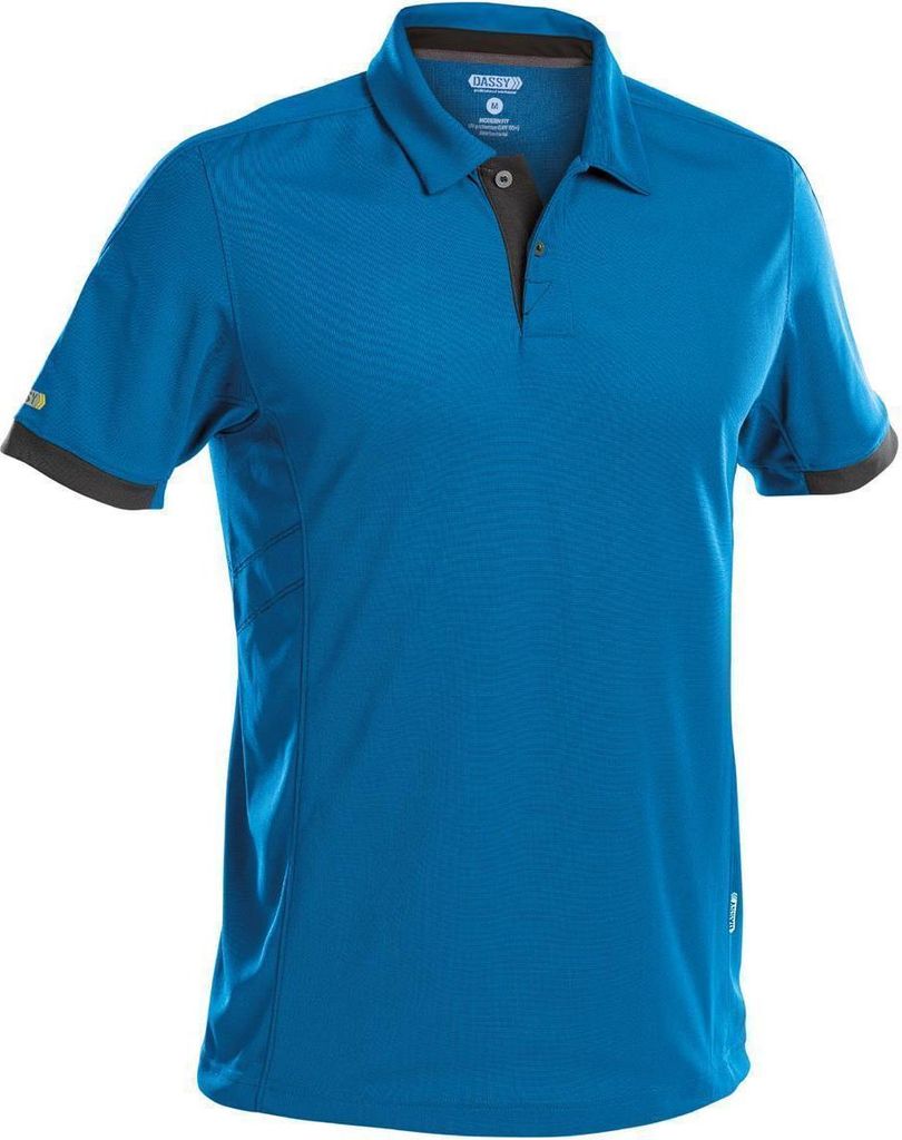 DASSY Traxion Poloshirt AZURBLAU/ANTHRAZITGRAU Gr.XL Länge: STANDARD