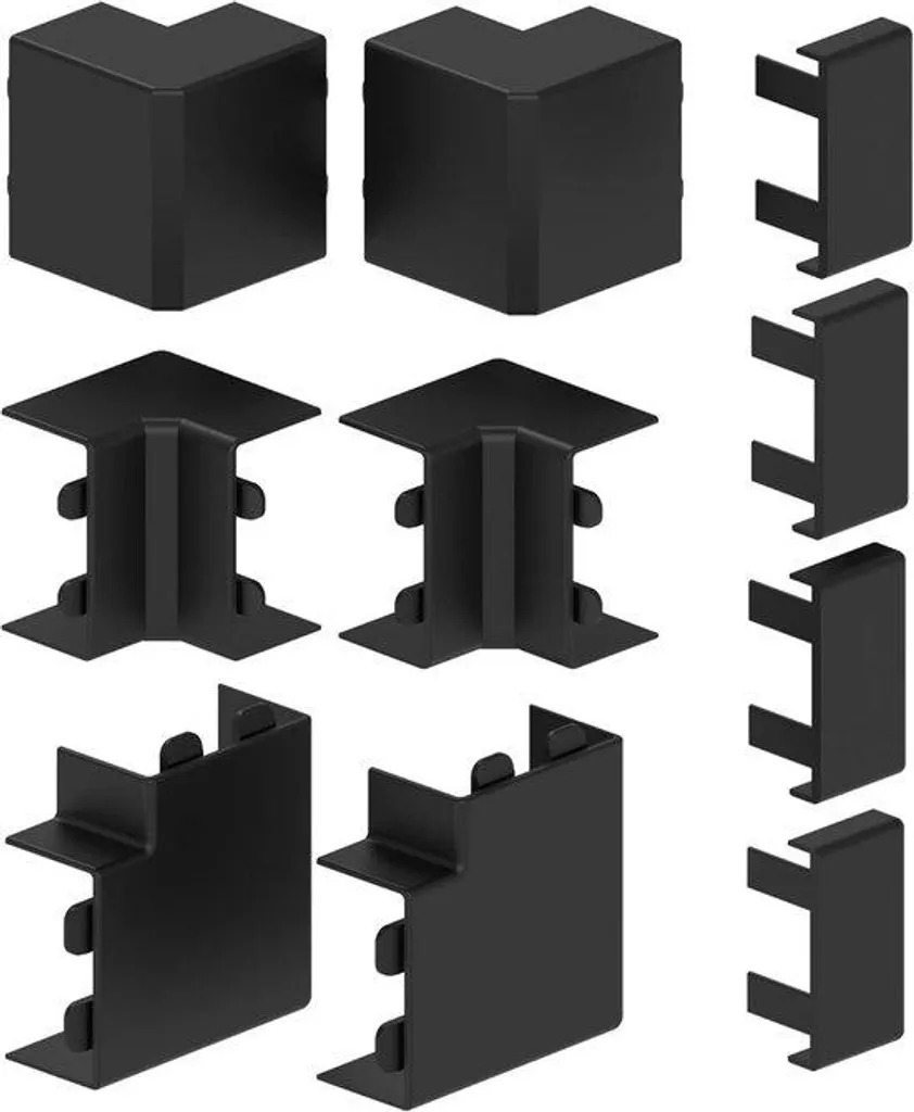 Accessoire de rangement câbles noir pour bureau - Montage goulotte PC