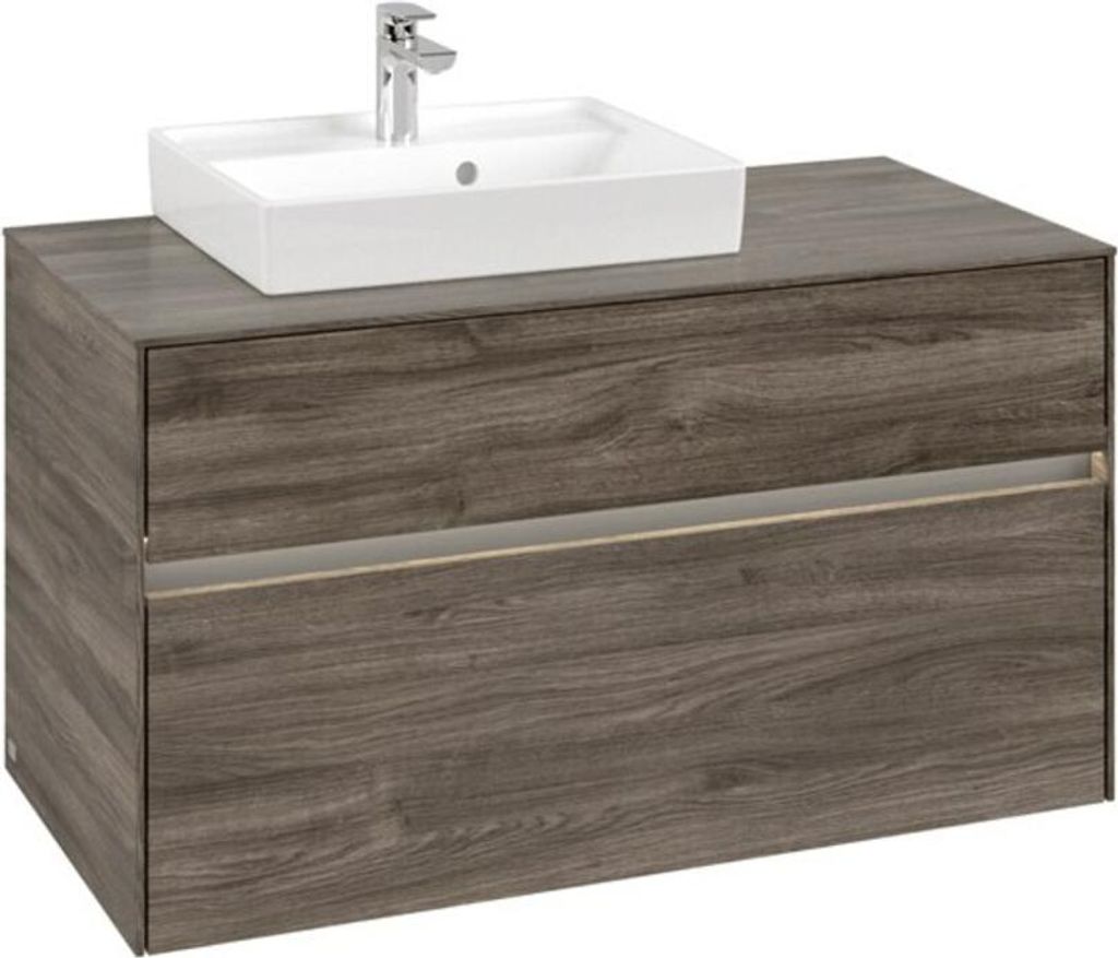 V&B Waschtischunterschrank Collaro 100x54,8x50cm, WT l, LED 7,3 W, st. Oa