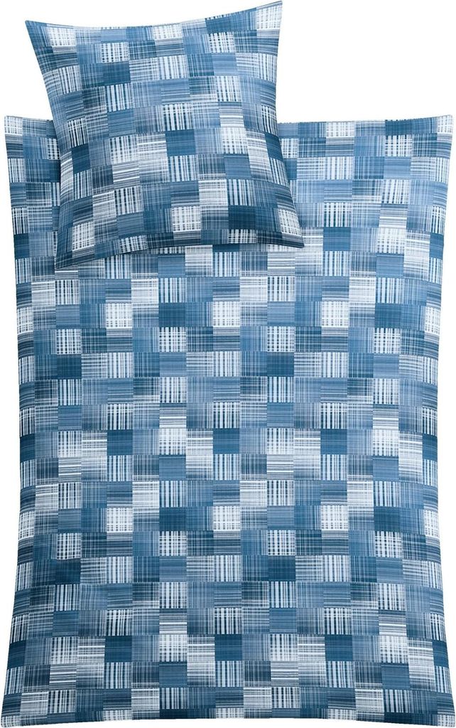 Kleine Wolke Bettwäsche Satin DANY Indigo 135 x 200 cm und 80 x 80 cm