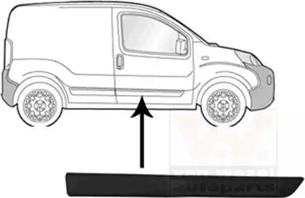 VAN WEZEL Enjoliveur Porte Avant Droit Noir pour FIAT Fiorino Bipper