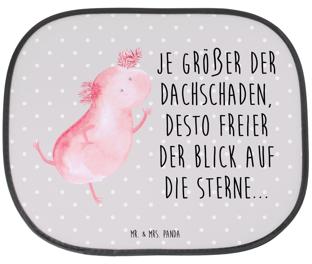 Mr. & Mrs. Panda Sonnenblende Auto Axolotl Tanzen - Grau Pastell - Geschenk, fensterblende, Sonnenschutz, Sterne, Lurch, für, Autoscheiben, gut Ge...