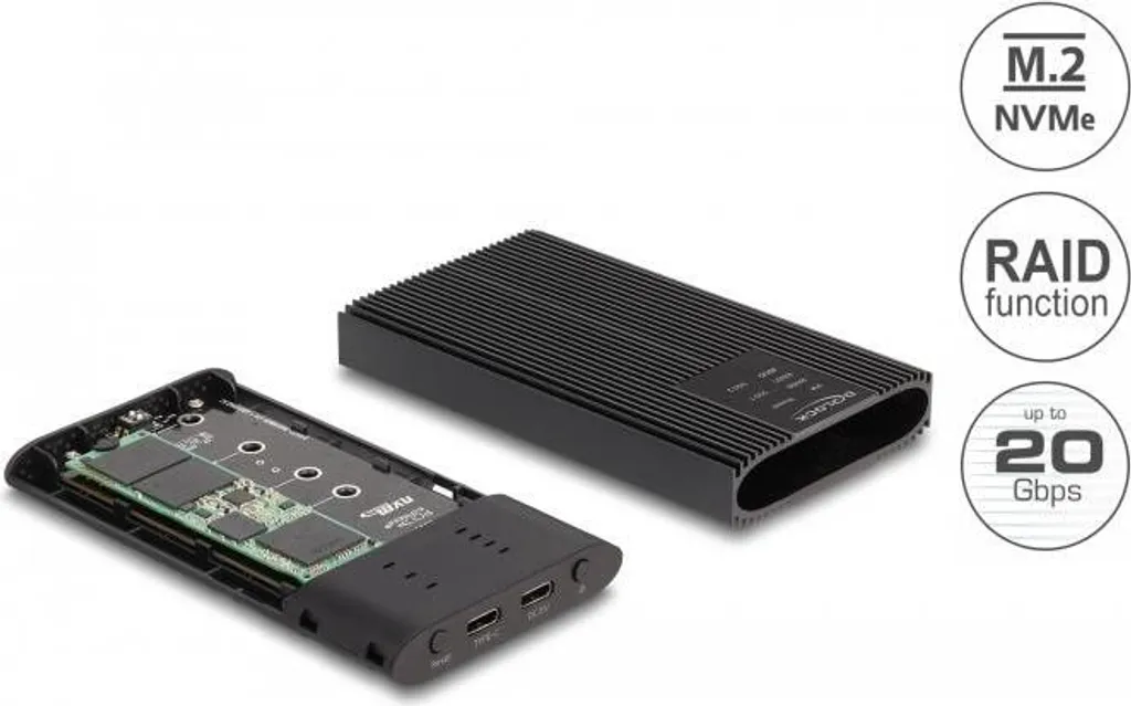 Solution de sauvegarde 20 Gbps pour 2 SSD M.2 NVMe via port USB Delock