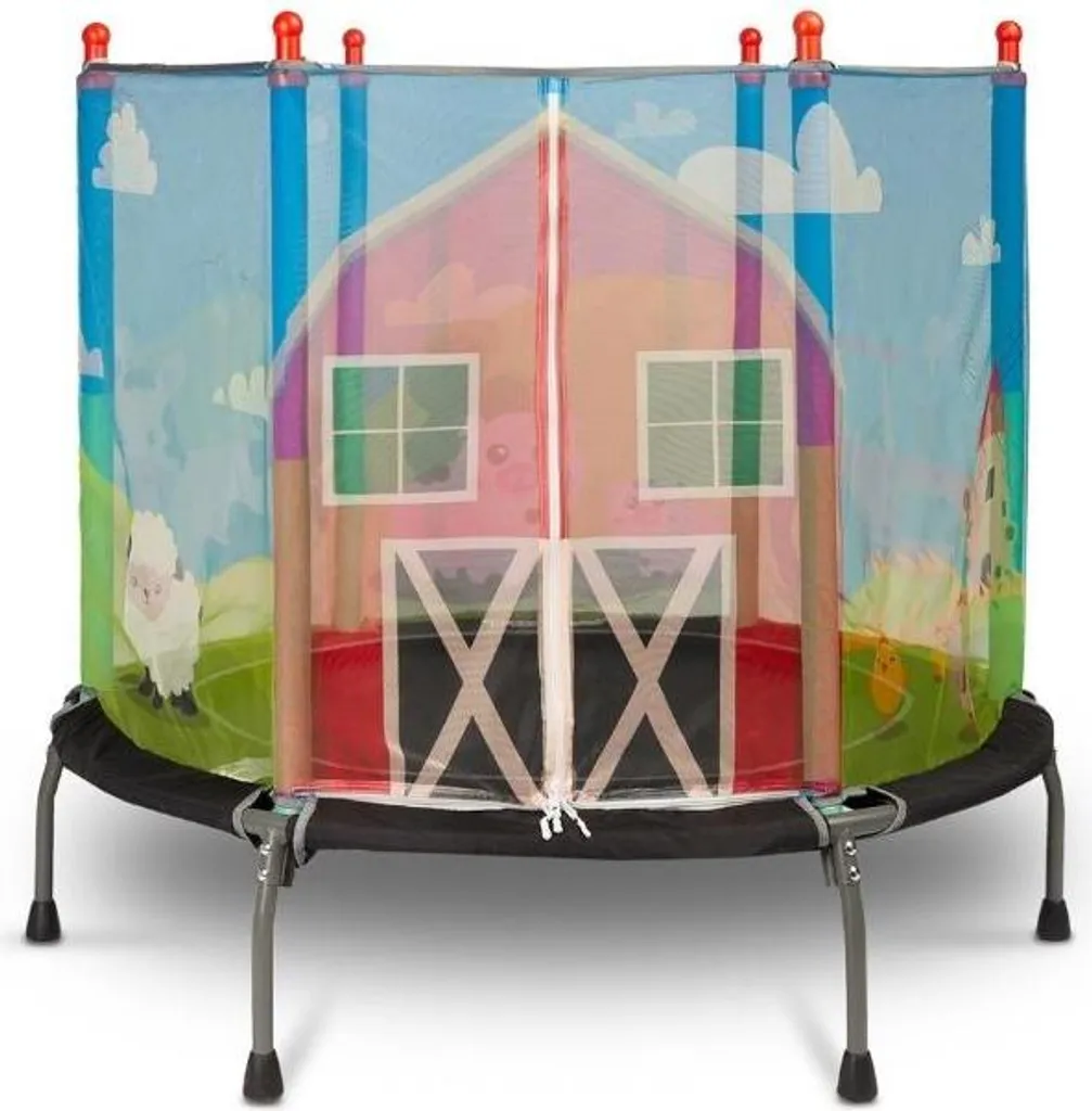 Trampoline Enfant TOYZ Avec Filet De Protection – 128x128x112 Cm, 25 Kg Max, Pour 3-6 Ans